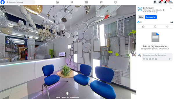 Fotografía en 360 en Tienda de Iluminación